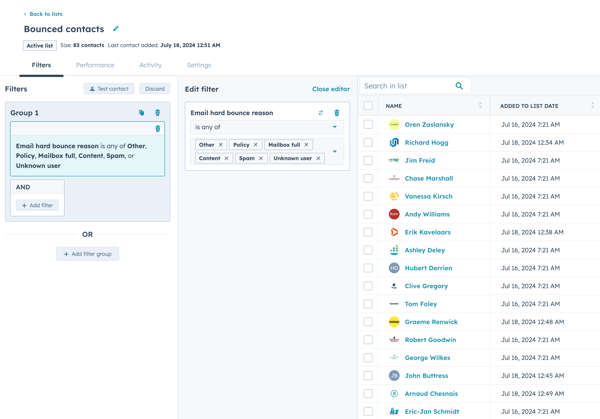 Creating lists for segmentation on HubSpot