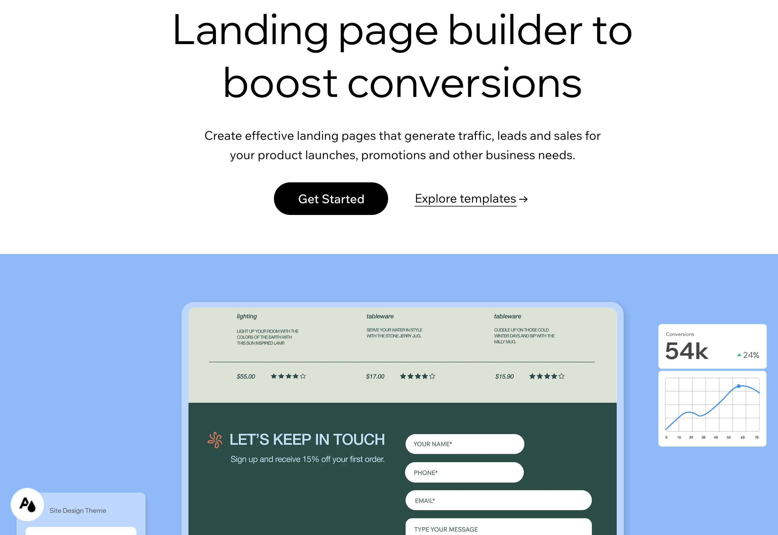 Wix: best landing page generator on a budget