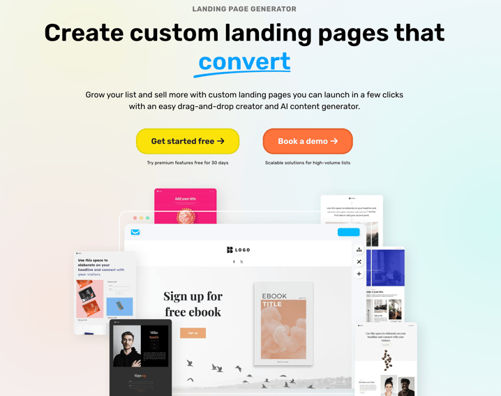 GetResponse: Best landing page generator on a budget